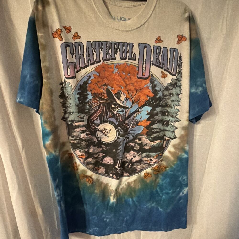 Liquid Blue Grateful Dead Tie Dye Graphic T-Shirt Size L ©2000
